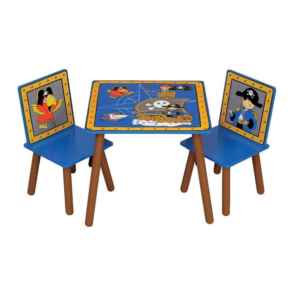 Detský stôl a 2 stoličky Pirates