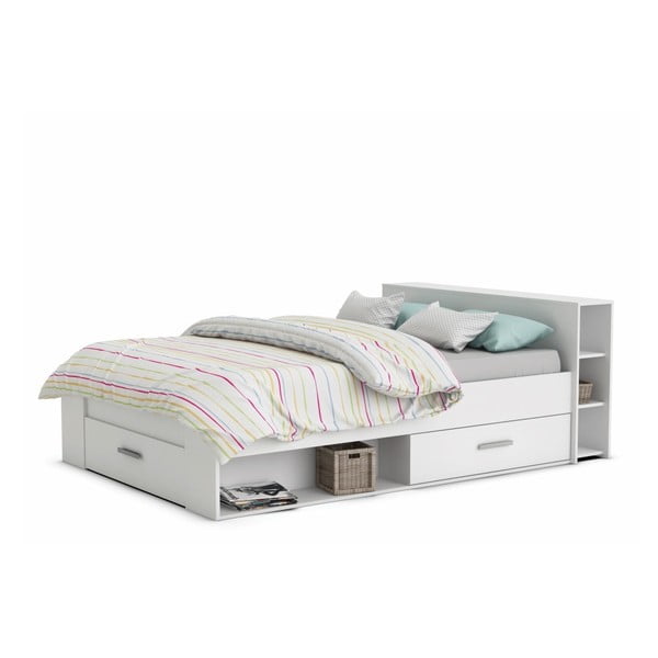 Biela dvojlôžková posteľ  Pocket, 140 x 200 cm