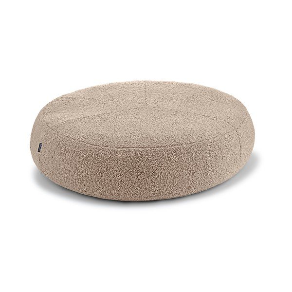 Béžový pelech pre psa z materiálu buklé ø 70 cm Senso Pouffe Greige S/M – MiaCara
