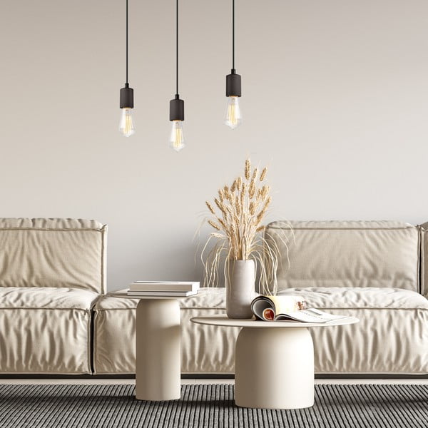 Čierne závesné svietidlo Leon – LAMKUR-image-2