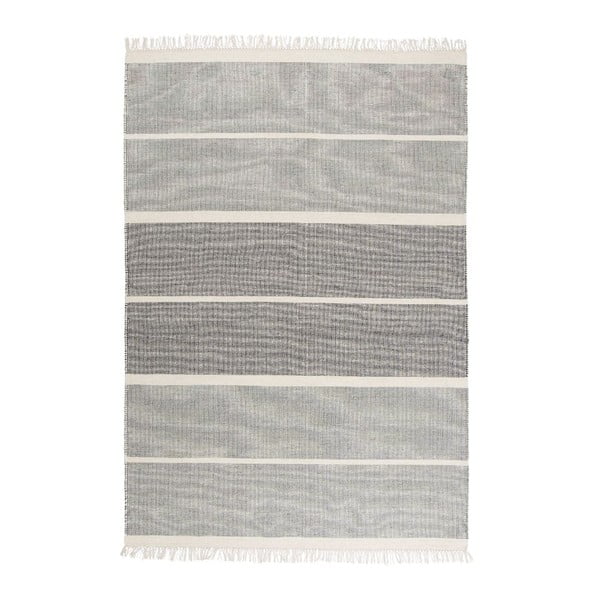 Sivomodrý ručne tkaný vlnený koberec Linie Design Reita, 160 × 230 cm