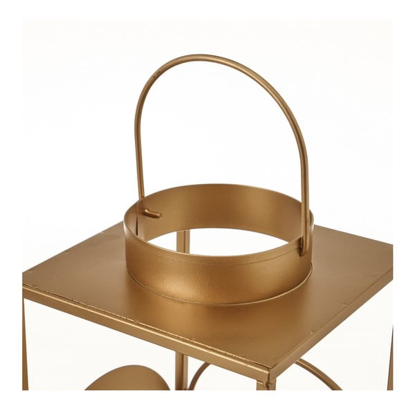 Kovový lampáš v zlatej farbe Casa Selección, výška 35 cm-image-1