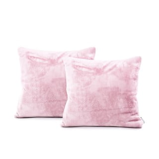 Súprava 2 svetloružových obliečok na vankúše DecoKing Mic, 45 × 45 cm
