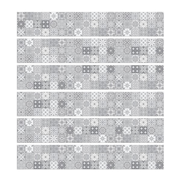 Sada 6 nástenných samolepiek Ambiance Stickers Friezes Tiles Lia, 5 × 30 cm