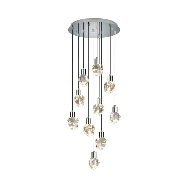 LED závesné svietidlo v striebornej farbe so skleneným tienidlom ø 51,5 cm Verano – Trio Select-image-1