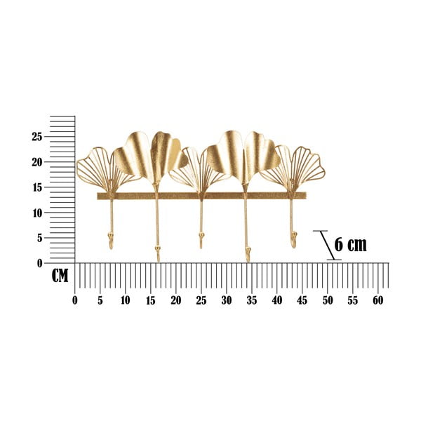 Kovový nástenný vešiak v zlatej farbe Leaves - Mauro Ferretti-image-4