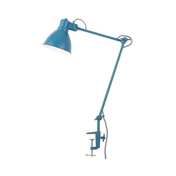 Modrá stolová lampa so svorkou Citylights Denver