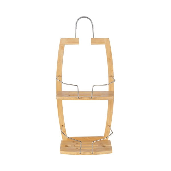 Závesná bambusová kúpeľňová polička v prírodnej farbe – Compactor-image-2