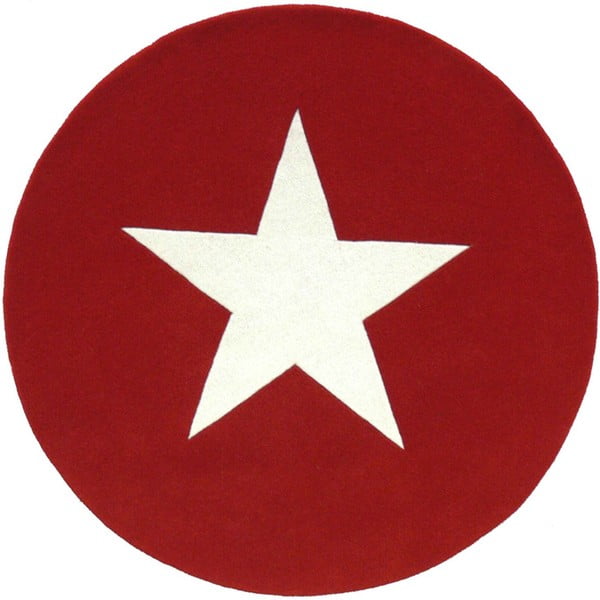 Vlnený koberec Star Red, 130 cm