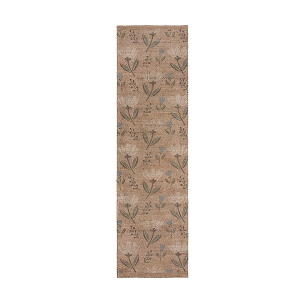 Ručne tkaný behúň s prímesou juty v prírodnej farbe 60x230 cm Arriana – Flair Rugs