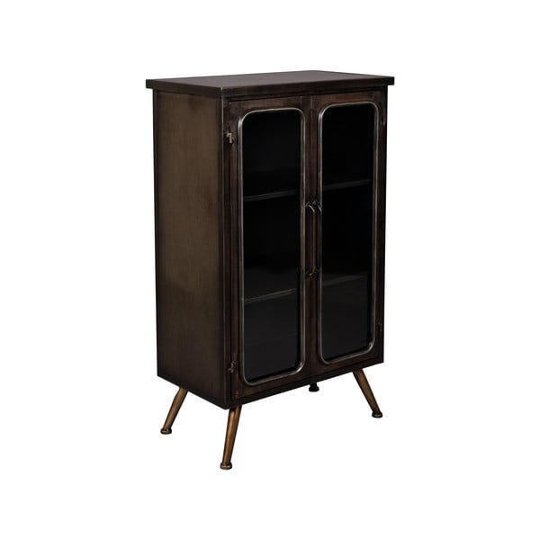 Čierna kovová vitrína 60x100x35 cm Denza – Dutchbone-image-2