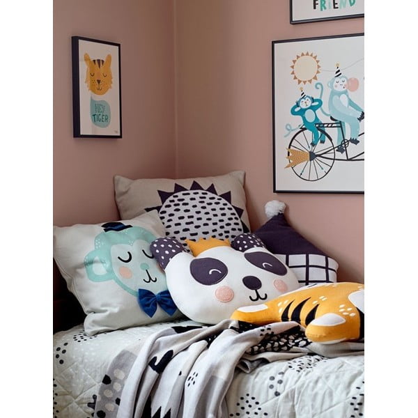 Béžovo-oranžová detská bavlnená prikrývka cez posteľ Södahl Raindrops, 80 x 100 cm-image-1