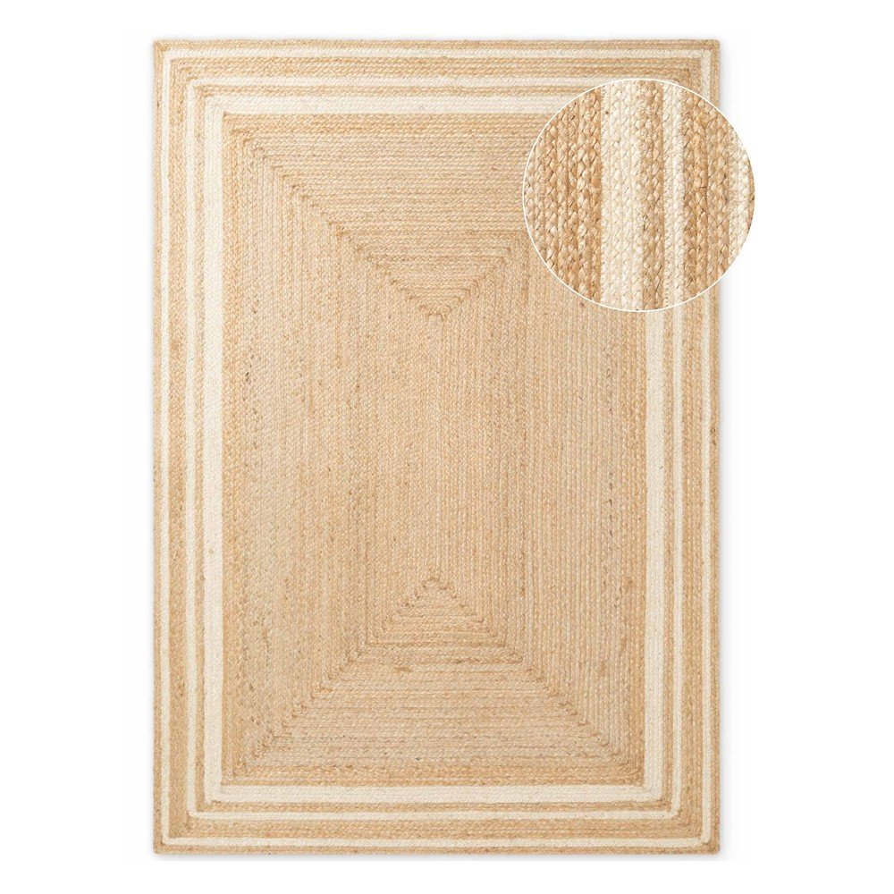 Krémovobiely/v prírodnej farbe obojstranný/ručne tkaný jutový koberec 160x230 cm Jutta – Hanse Home