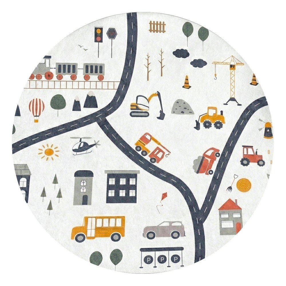 Prateľný detský hrací koberec ø100 cm World Around Me – Mila Home