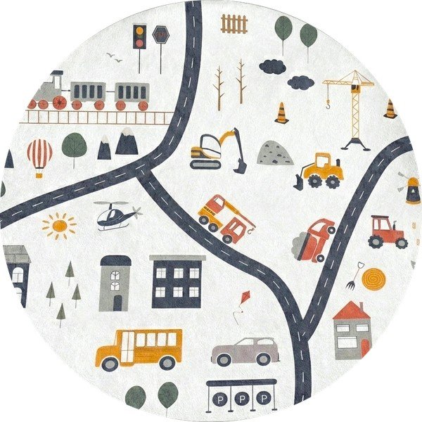 Prateľný detský hrací koberec ø100 cm World Around Me – Mila Home
