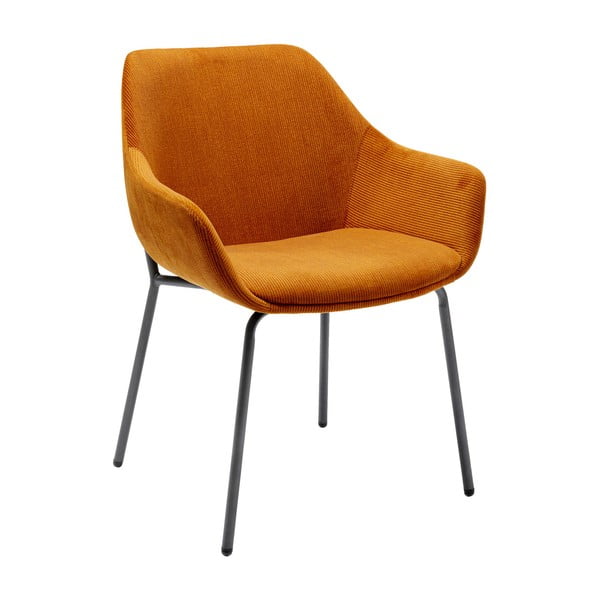 Set 2 oranžových zamatových stoličiek s opierkami Kare Design Avignon