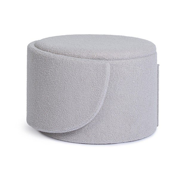 Svetlosivý taburet z textílie buklé Anthea – Yes Everyday-image-3