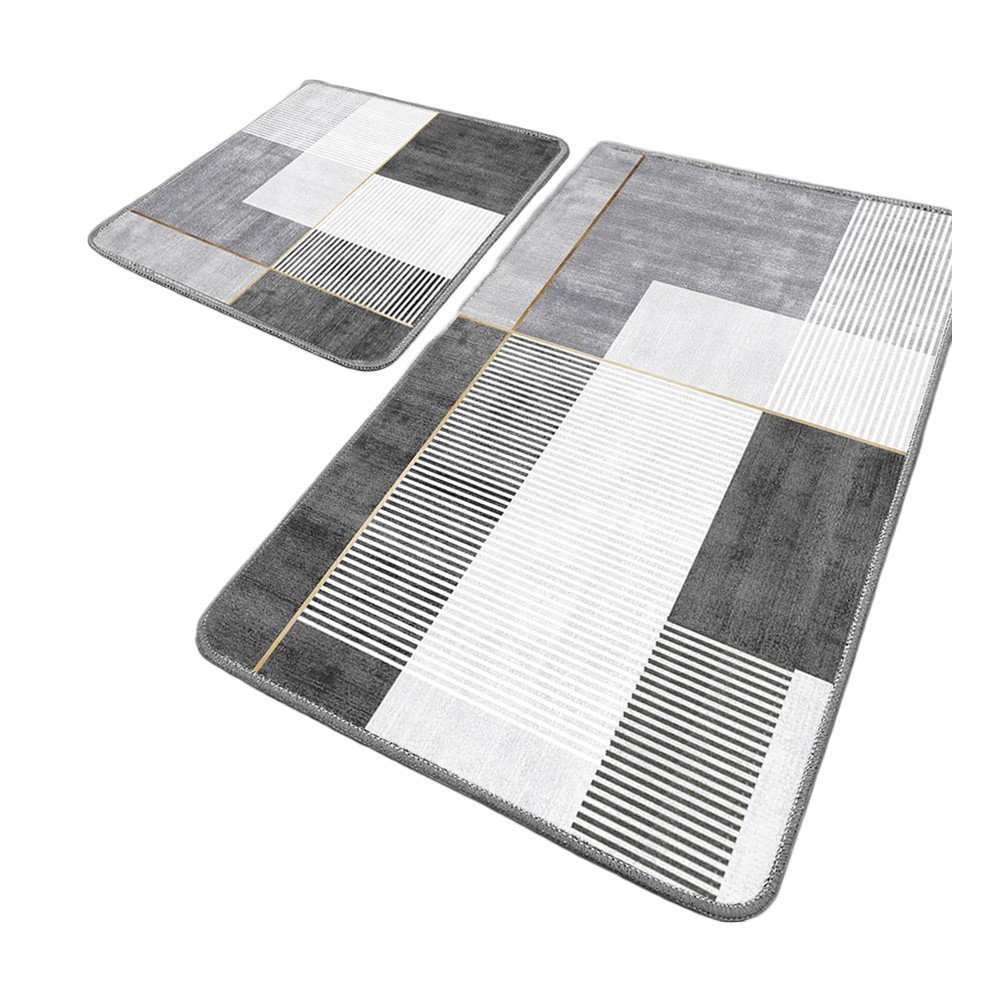 Sivé kúpeľňové predložky v súprave 2 ks 60x100 cm Pendor – Foutastic