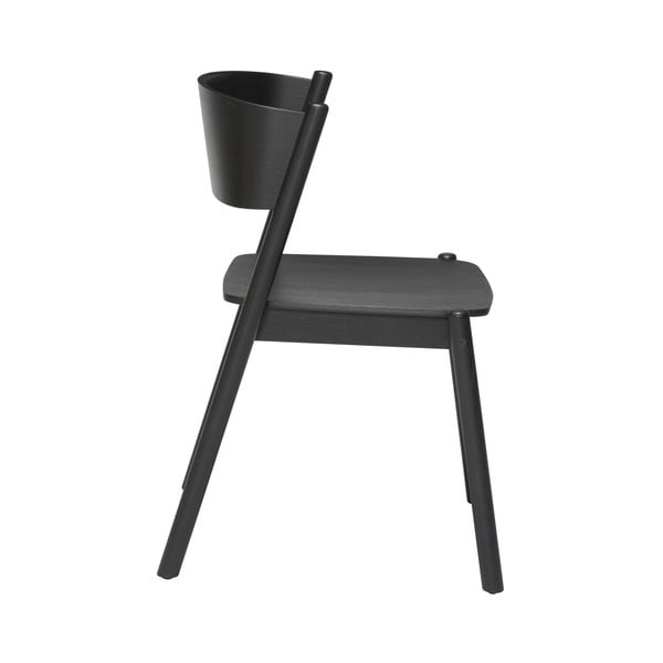 Čierna jedálenská stolička z dubového dreva Oblique - Hübsch-image-2