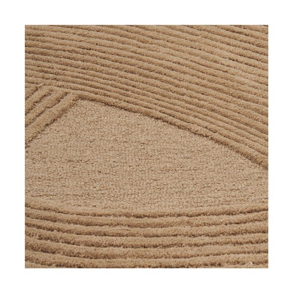 Ručne tkaný vlnený koberec v tmavoprírodnej farbe 160x230 cm Pune – House Nordic-image-3