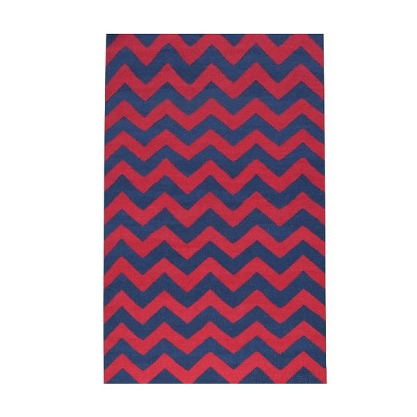 Vlnený koberec Kilim 06 Navy/Red, 160x240 cm