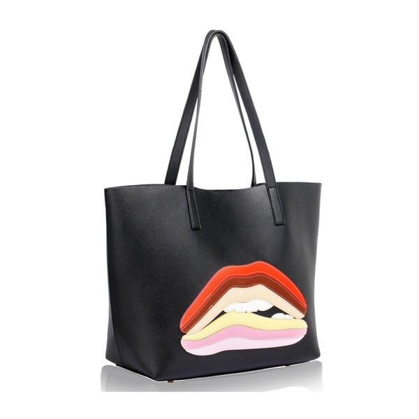Čierna kabelka L&S Bags Lips