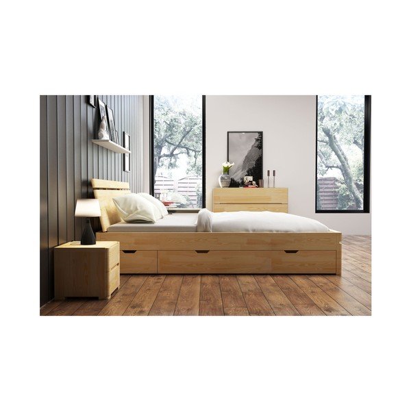 Dvojlôžková posteľ z borovicového dreva so zásuvkou SKANDICA Sparta Maxi, 160 × 200 cm-image-3