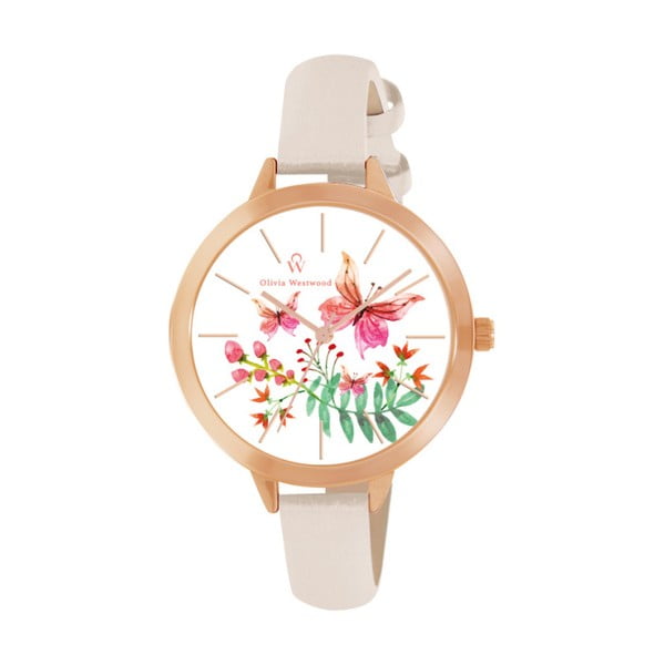 Dámske hodinky s remienkom v béžovej farbe Olivia Westwood Mahono