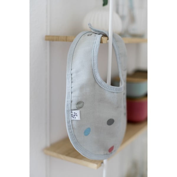 Sivý mušelínový podbradník Kindsgut Dots-image-1