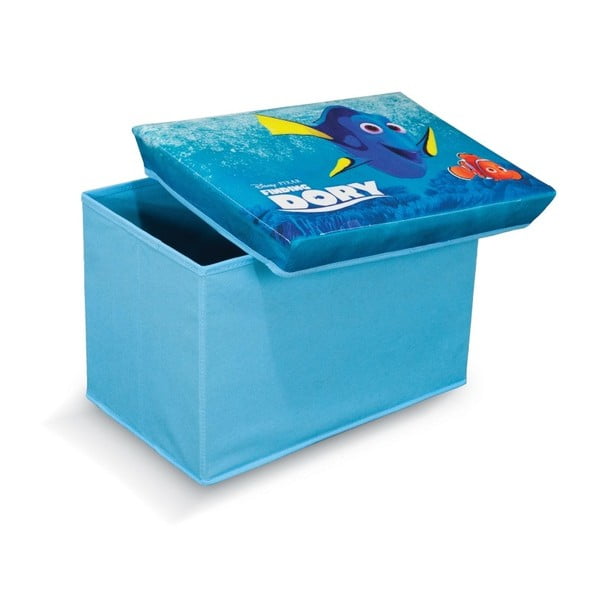Modrá úložná taburetka na hračky Domopak Finding Dory, dĺžka 49 cm
