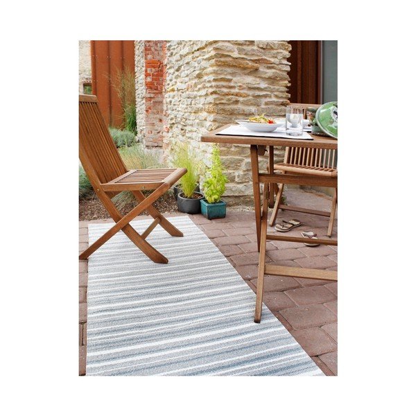 Sivo-biely behúň vhodný do exteriéru Narma Hullo, 70 × 300 cm-image-2