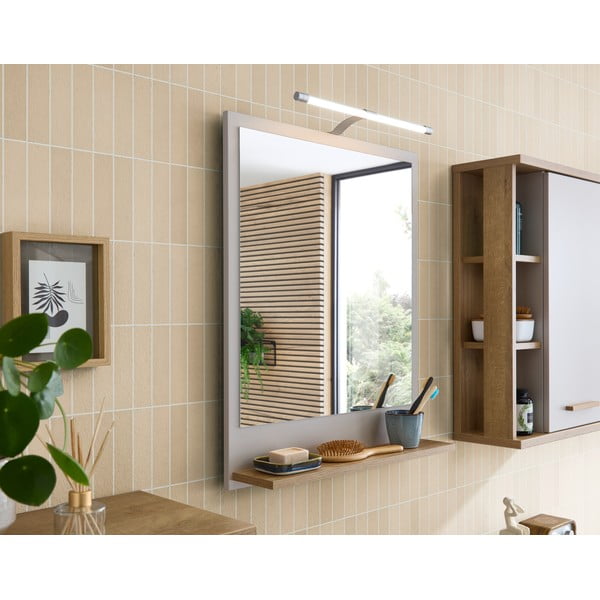 Nástenné zrkadlo s poličkou 60x74,5 cm Quickset 966 – Pelipal-image-1