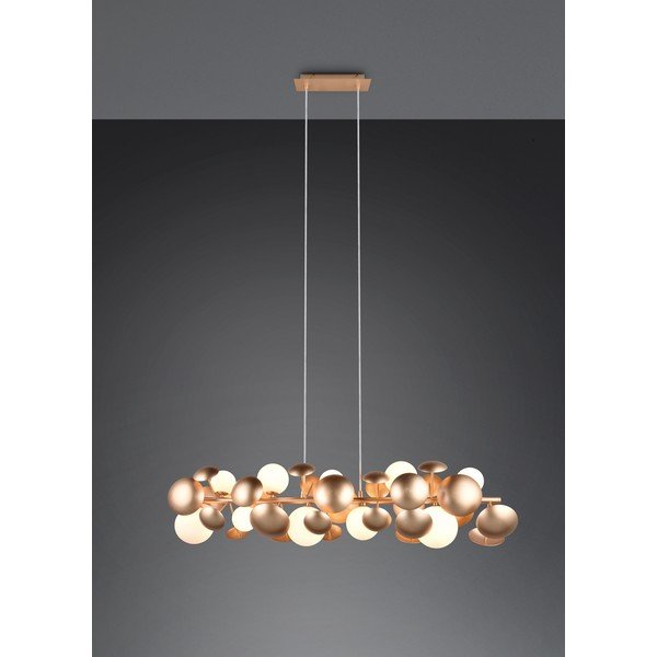 Závesné svietidlo so skleneným tienidlom v zlato-bielej farbe Bubble – Trio Select-image-1