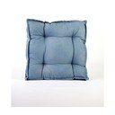 Modrý vankúš s prímesou ľanu Surdic Square, 37 x 37 cm