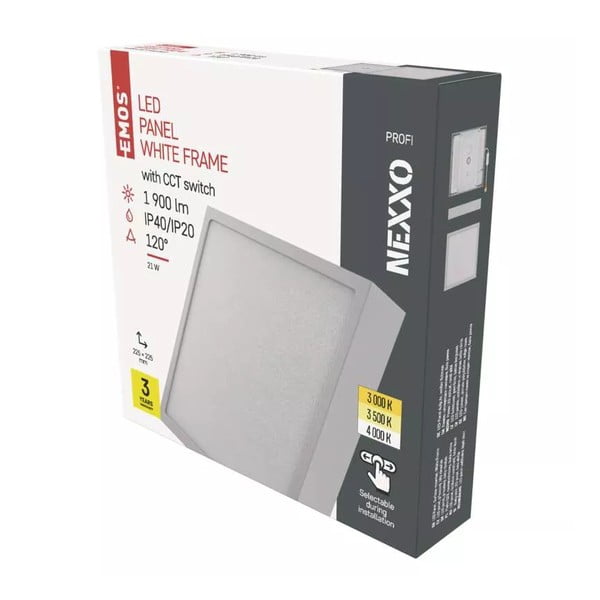 Biele LED stropné svietidlo 22,5x22,5 cm Nexxo - EMOS-image-1