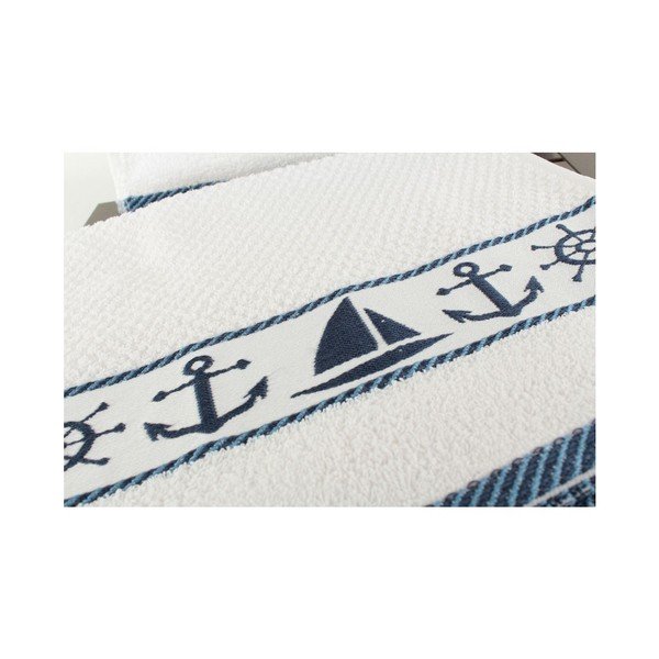 Sada 6 bielo-modrých uterákov Marina, 30 × 50 cm-image-1