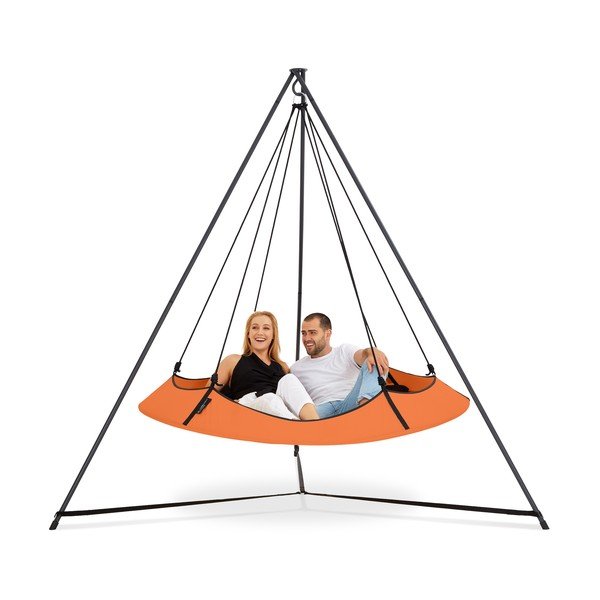 Oranžová záhradná hojdačka so stojanom - Hangout Pod-image-2