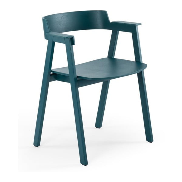 Jedálenská stolička s podrúčkami z dubového dreva v petrolejovej farbe Flip – Gazzda