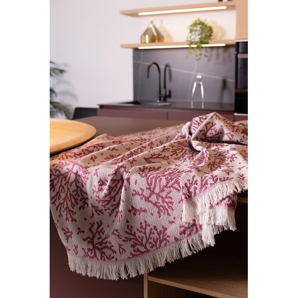 Ružový pléd s podielom bavlny Euromant Summer Coral, 140 x 180 cm-image-1