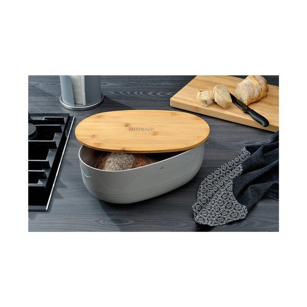 Svetlosivá dóza na chleba Kela Namur, 37,5 x 23 cm-image-1