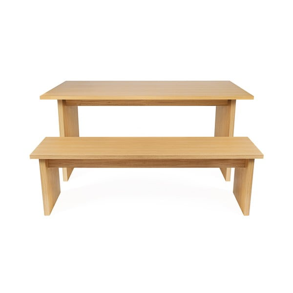 Jedálenský stôl s doskou v dubovom dekore 90x160 cm Stripe - Woodman-image-4