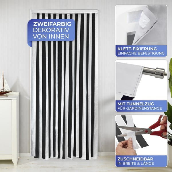 Termo záves do dverí v čierno-striebornej farbe 90x200 cm – Maximex-image-4