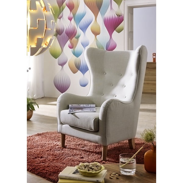 Sivé kreslo ušiak Max Winzer Miriam Linen-image-1