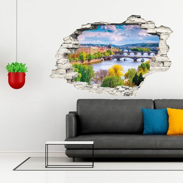 3D samolepka na stenu Ambiance Praha Jar, 90 × 60 cm-image-3
