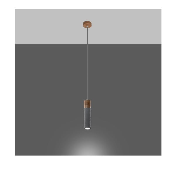 Sivé závesné svietidlo ø 7 cm Susanna – Sollux-image-1