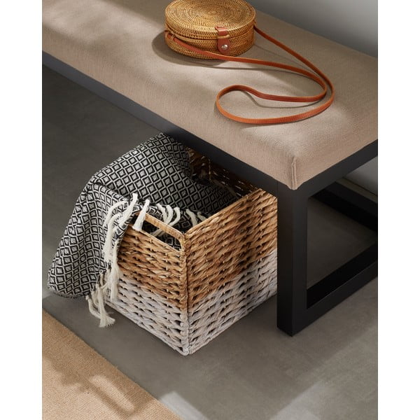 Prútený úložný box s bielym detailom Kave Home Woody-image-4