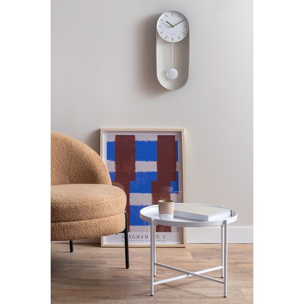 Biely kovový okrúhly konferenčný stolík ø 50 cm Meseta  – Leitmotiv-image-1