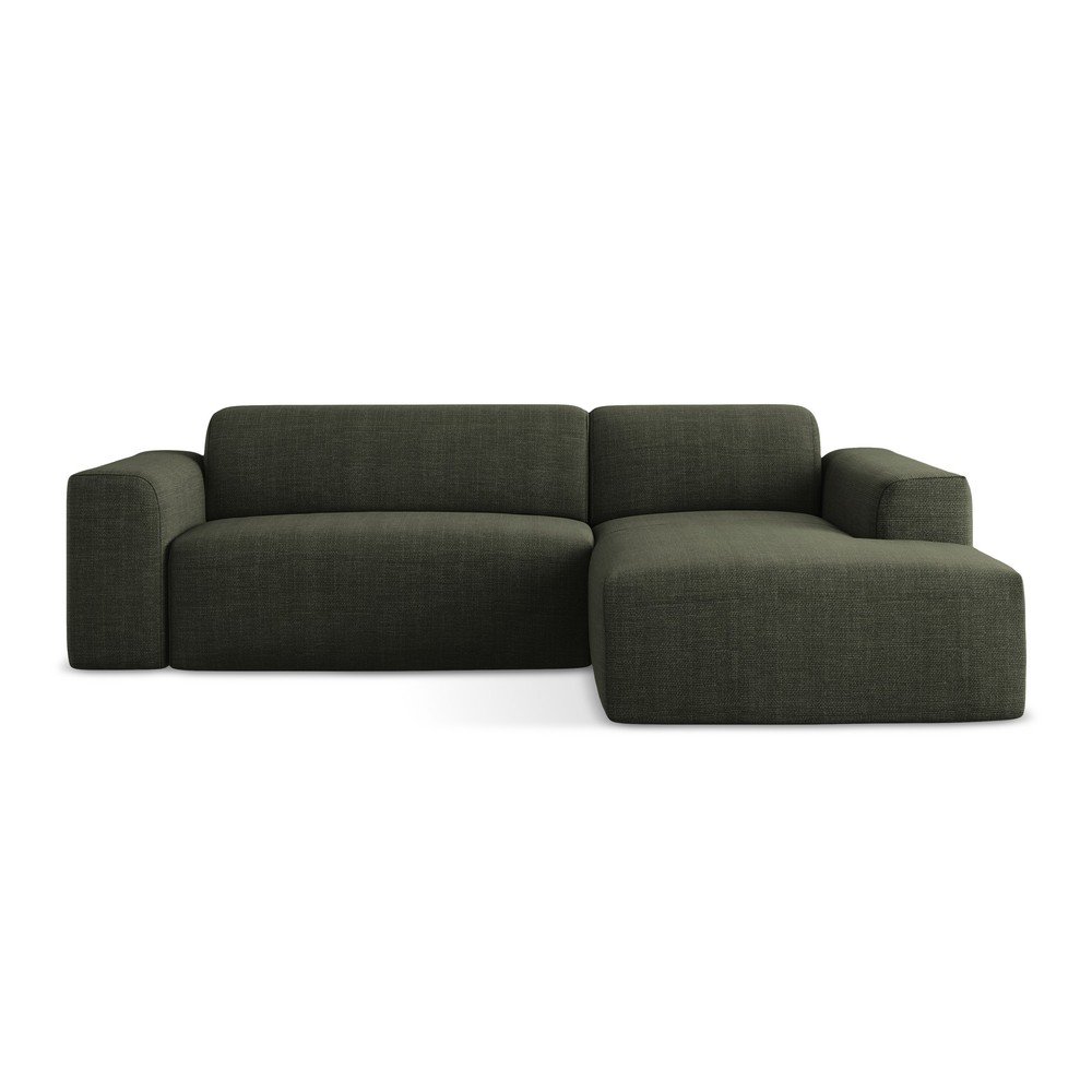 Zelená rohová pohovka (pravý roh/s leňoškou) Keli – Makamii