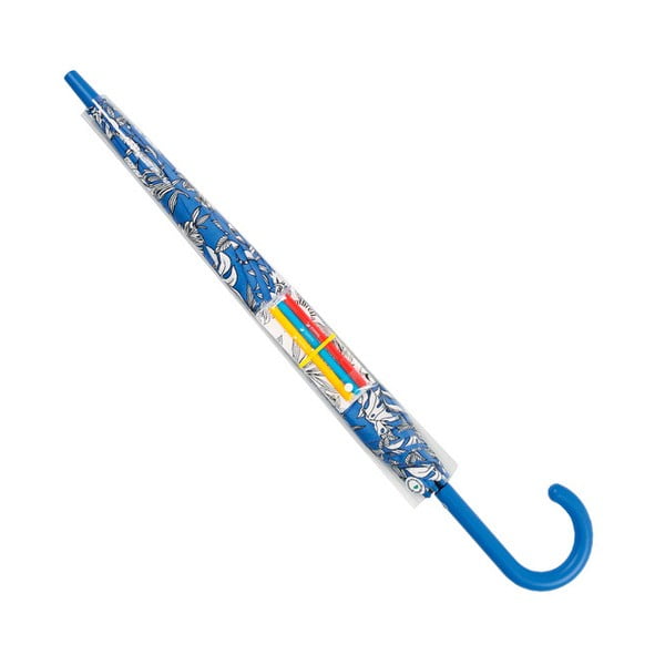 Vyfarbovací dáždnik s detailmi v modrej farbe s 3 vodoodolnými fixami Ambiance Coloring, ⌀ 122 cm
