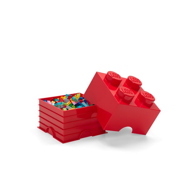 Červený úložný box štvorec LEGO®-image-2